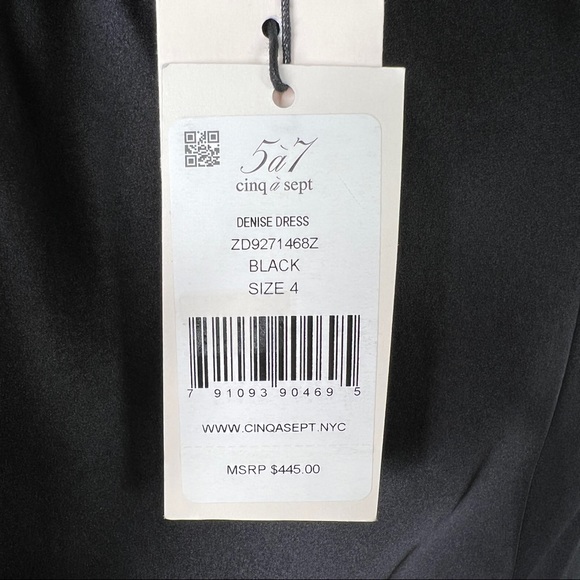 Cinq a Sept Denise Dress in Black NWT Size 4 - Picture 11 of 11